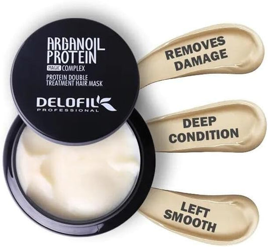 DELOFIL Hair Mask Collagen 10.14 OZ Deep Conditioner for Dry Damaged Hair Color Treated Hair Bleached Hair Curly Hair after Shampoo for All Hair Types