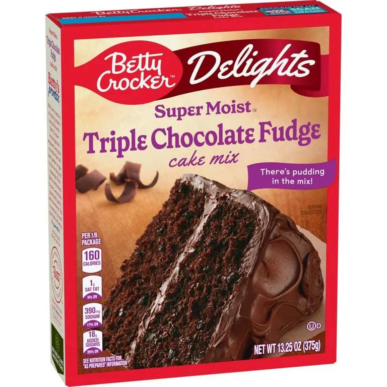 Betty Crocker Delights Super Moist Triple Chocolate Fudge Cake Mix,