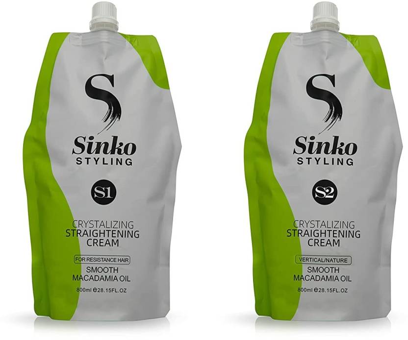 SINKO STYLING Combo of S2 Crystallizing Hair Straightening Smoothening Macadamia Oil Hair Oil (800 ml)