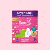 BUTTERFLY MAXI THICK EXTRA LONG COTTONY SOFT 8 PADS MULTI