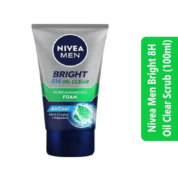 Nivea Men Bright 8H Oil Clear Scrub (100ml)