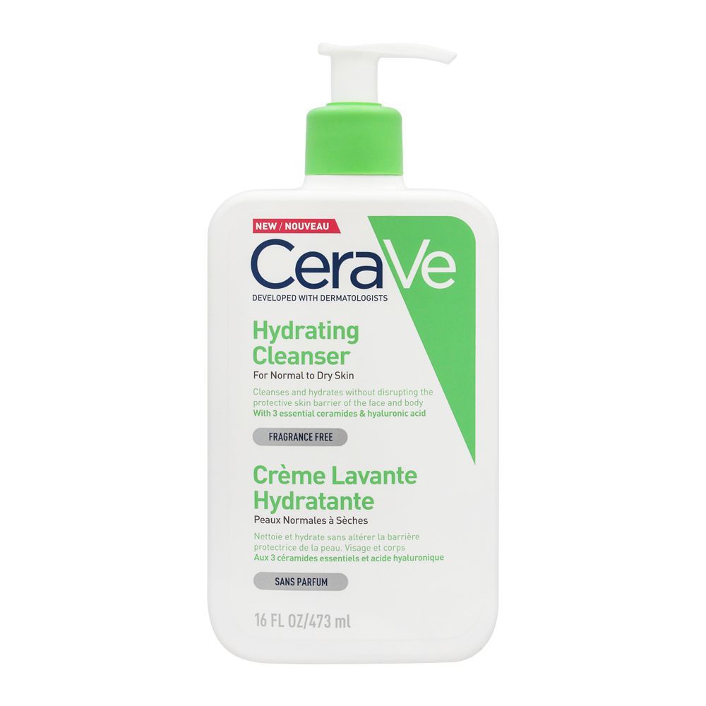 CeraVe Fragrance Free Hydrating Cleanser, Normal To Dry Skin, 473m