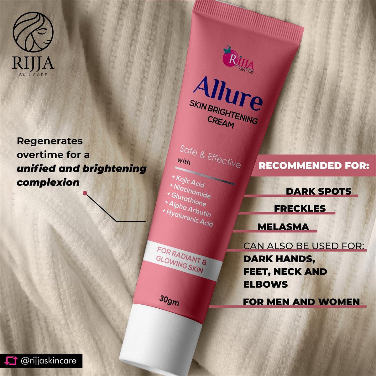 RIJJA ALLURE SKIN BRIGHTENING CREAM 30G