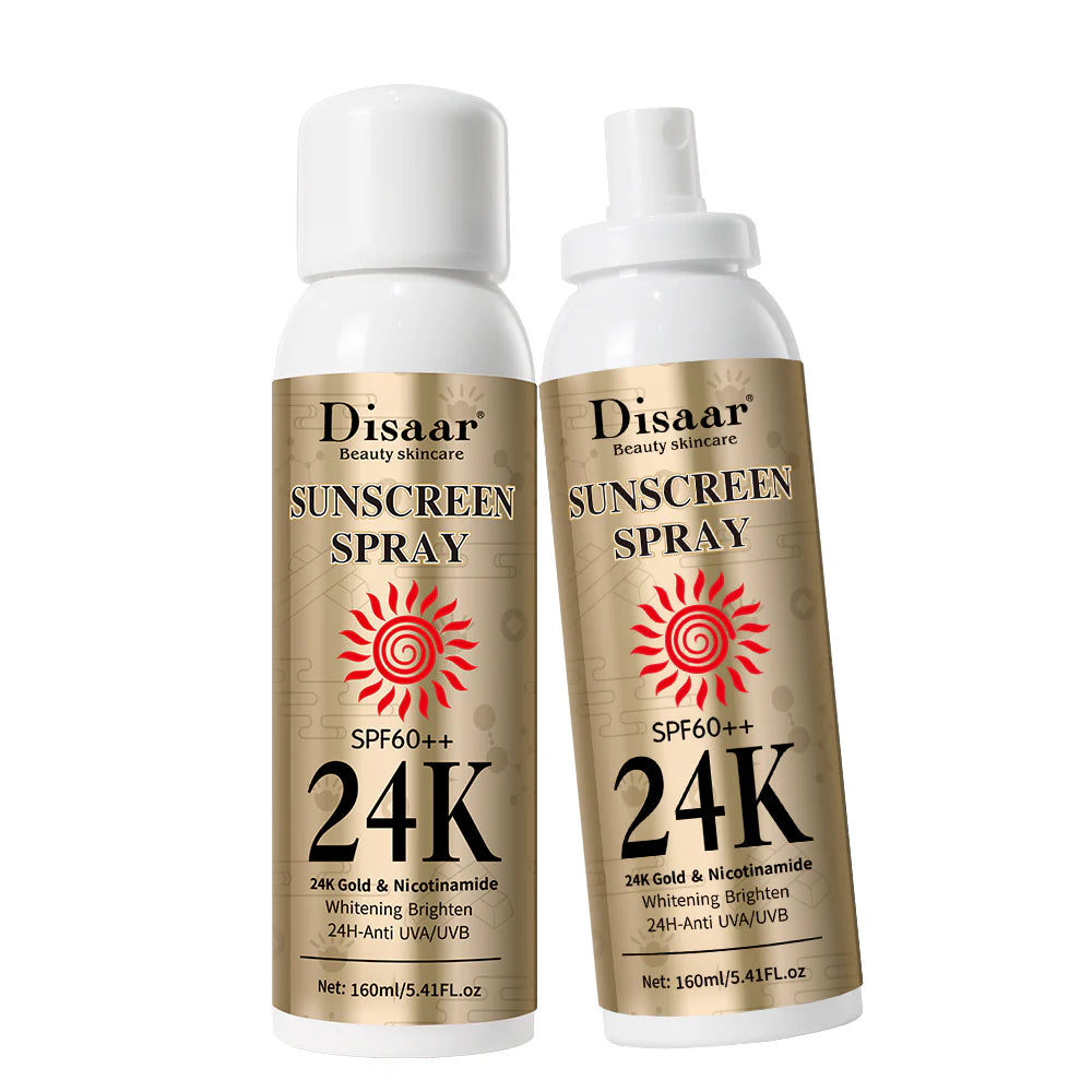 Disaar 24K SPF60 Tinted Sunscreen Anti-UV Long-lasting Sweatproof Sunscreen Spray 160ml