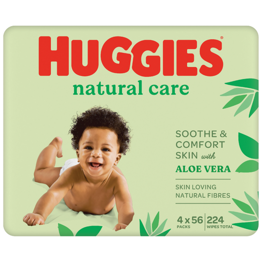 Huggies Baby Wet Wipes Natural Care Quad Pack