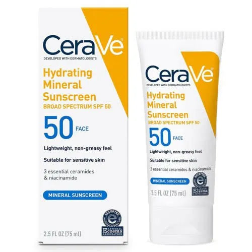 CeraVe Hydrating Mineral Face Sunscreen Lotion