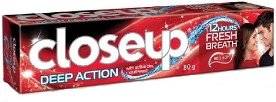 Closeup Deep Action Red Hot Toothpaste