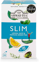 Ahmad Tea Green Tea,Lemon,Mate Matcha Slim Natural Benefits Tea Bags20