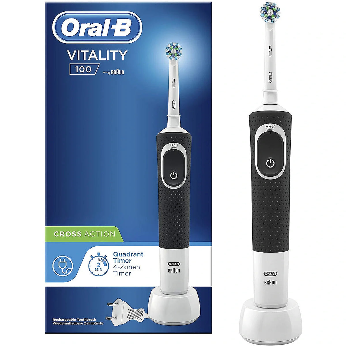 Oral-B Vitality CrossAction D100, Black/White