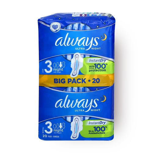 Always Duo Ultra night (size 3) sanitary pads 20 pc.