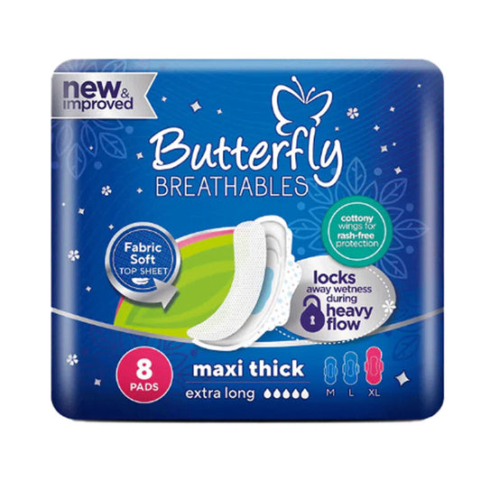 Butterfly Breathable Maxi Thick Sanitary Pads, Extra Long