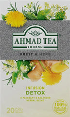 Ahmad Detox Caffeine-Free Herbal Tea Bags ~20 Count -Baltcoffe Tea