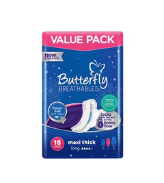 Butterfly Breathables Maxi Thick Dry Sanitary Pads Long
