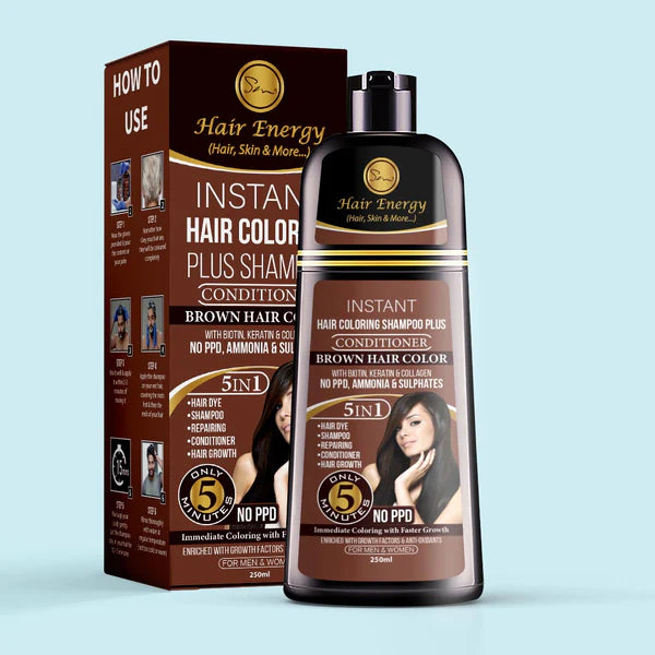 HAIR ENERGY INSTANT HAIR COLOR SSHMAPOO+CONTIONER 250ML