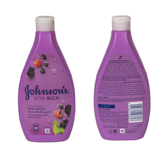 Johnsons Vita Rich Replenishing Body Wash With Raspberry Extract - 400ml