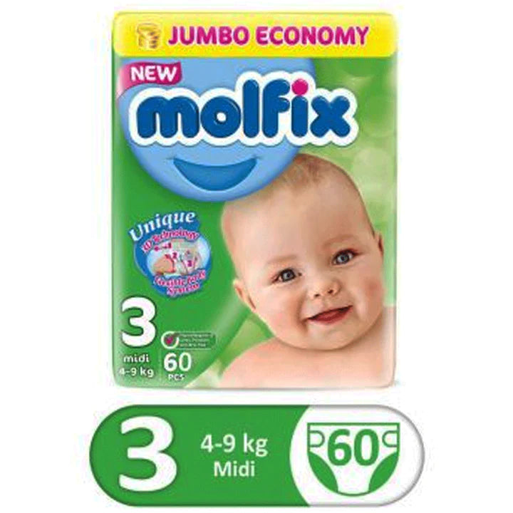 Molfix Diapers Size 3 (Midi), 60 pcs