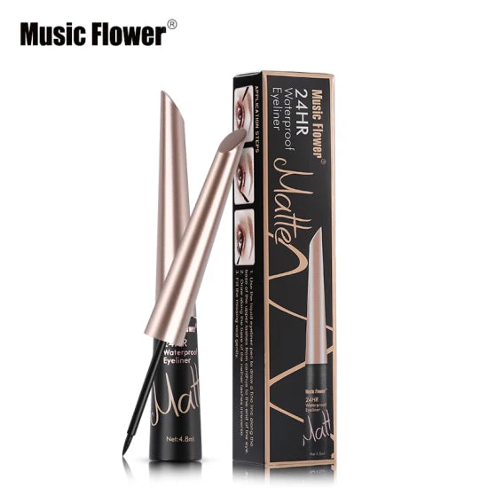 Music Flower Liquid Eyeliner Pencil 24h Long Lasting Matte Eye Liner Waterproof Eyeliner