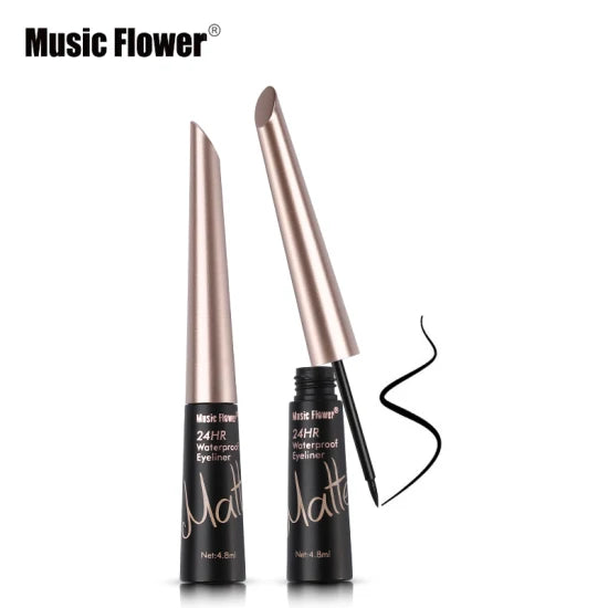 Music Flower Liquid Eyeliner Pencil 24h Long Lasting Matte Eye Liner Waterproof Eyeliner