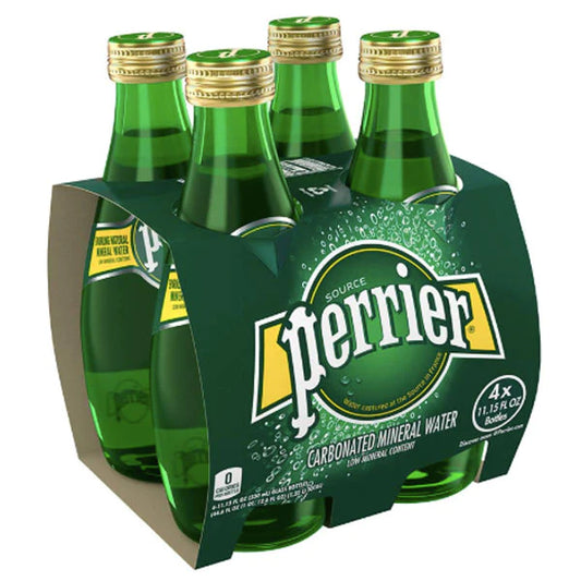 Perrier Carbonated Mineral Water Glass Bottles