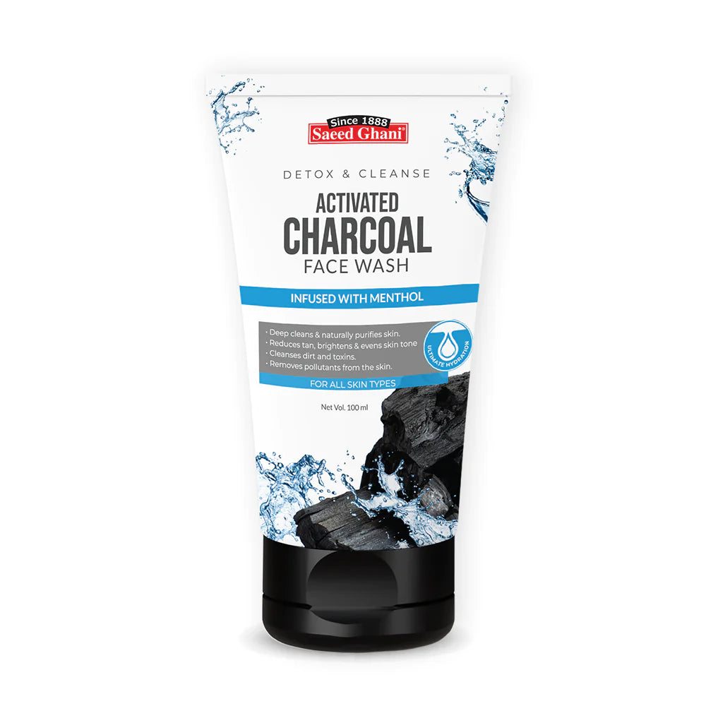 Saeed Ghani Detox & Cleanse Activated Charcoal Face Wash, For All Skin Types, 100ml