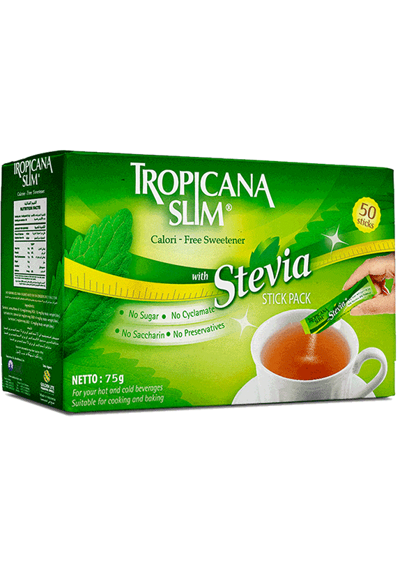 Tropicana Slim Stevia Sweetener 50 Sachets