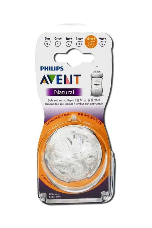Philips Avent Natural Nipple 6M+4H (Twin Pack)