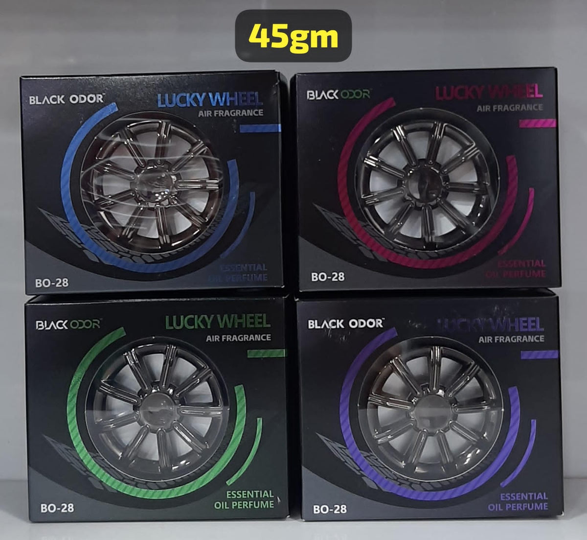 Black Odor Lucky Wheel Car Air Freshener 45g