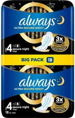 ultra Secure Night Pads With Wings - Size 4