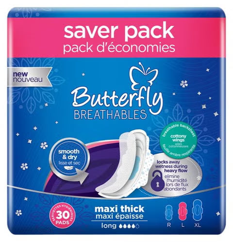 Butterfly Breathables Maxi Thick Dry Sanitary Pads Long