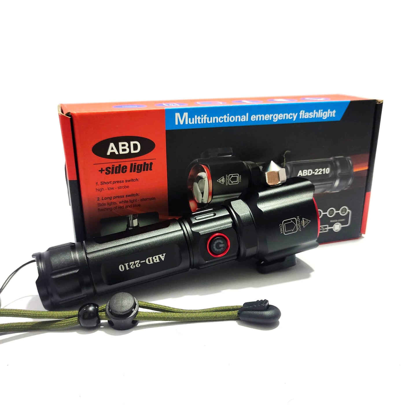 Multi-Functinoal 1KM Long Range Led Emergency Flashlight With Type C Charging Powerba....nk