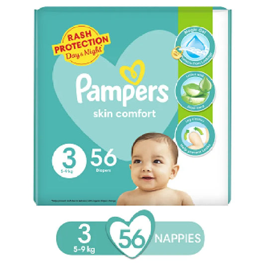Pampers Taped Baby Diapers (Size 3 Medium, 56 Pcs)