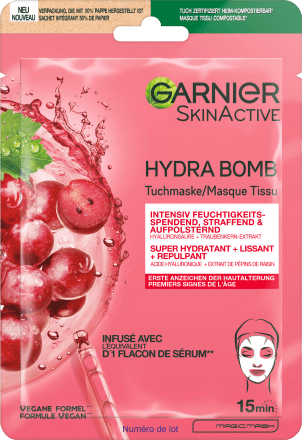 Garnier Skin Active Anti Aging Tuchmaske Hydra Bomb Traube, 28 g dauerhaft günstig online kaufen |