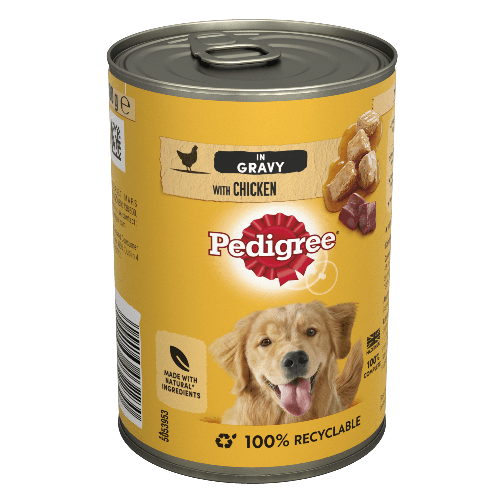 Adult Wet Dog Food Tin with Chicken in Gravy