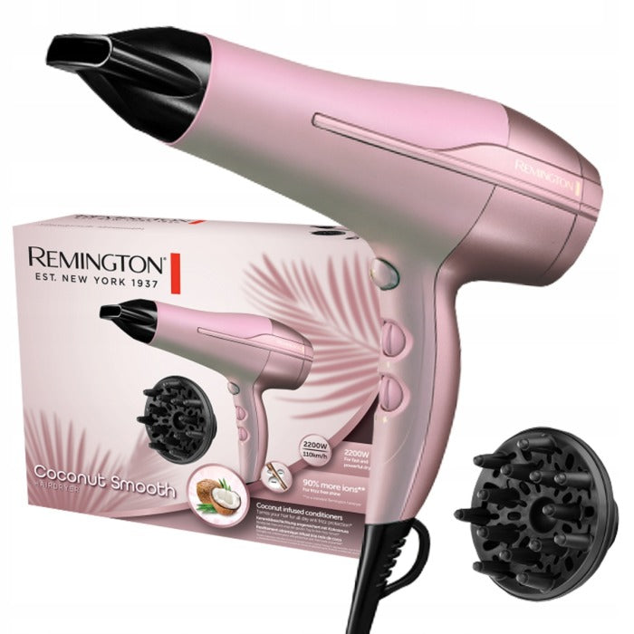 Remington Coconut Smooth D5901, Hairdryer, Pink
