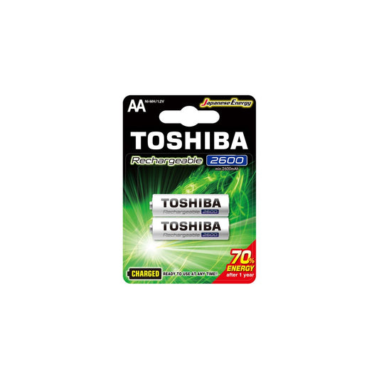 TOSHIBA RECHARGEABLE AA 2600MAH - 2PCS